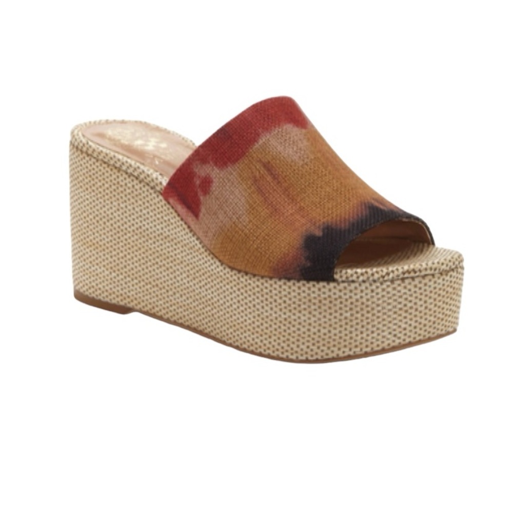 Vince Camuto Gadgen Wedge Sandals Tie Dye Hippie Boho Chunky Size 9.5 M (41) - Picture 12 of 12
